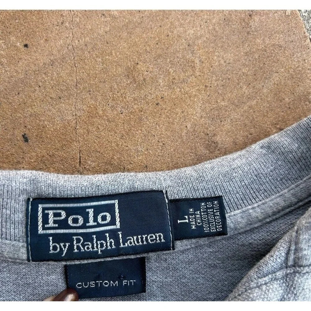 VTG Polo Ralph Lauren Polo shirt men's large gray blue pony classiccore preppy